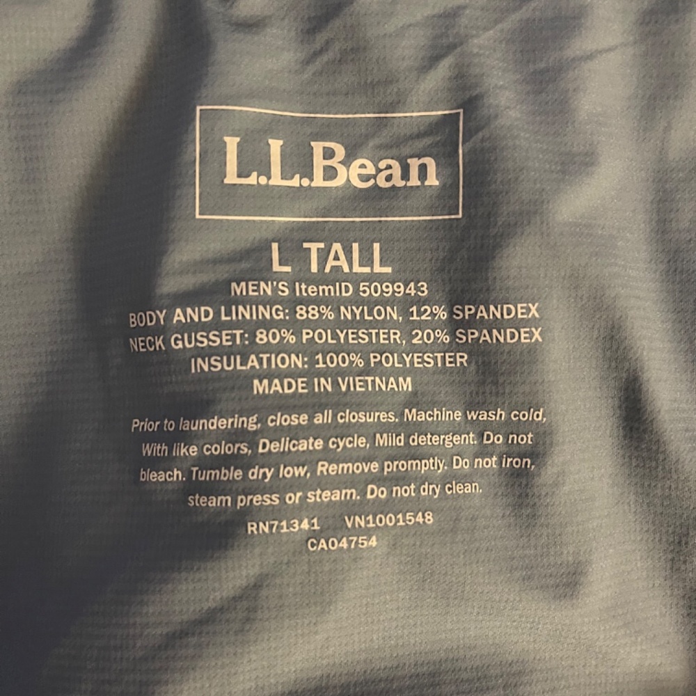 LL Bean Men’s Stretch Packaway Jacket (L LONG in subtle two-toned blue) - Picture 5 of 10